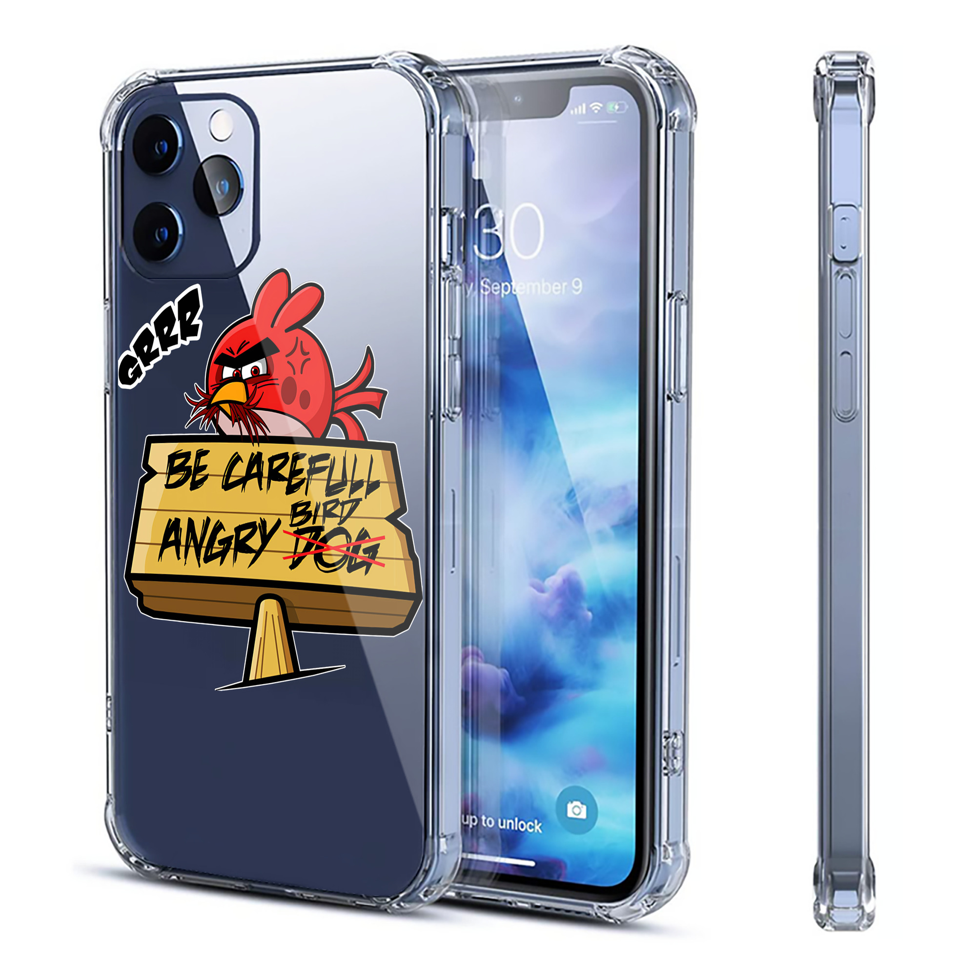 （画像用） Angry Birds アングリーバード 【iPhone 12シリーズ対応】透明スマホケース（クリアソフトケース）